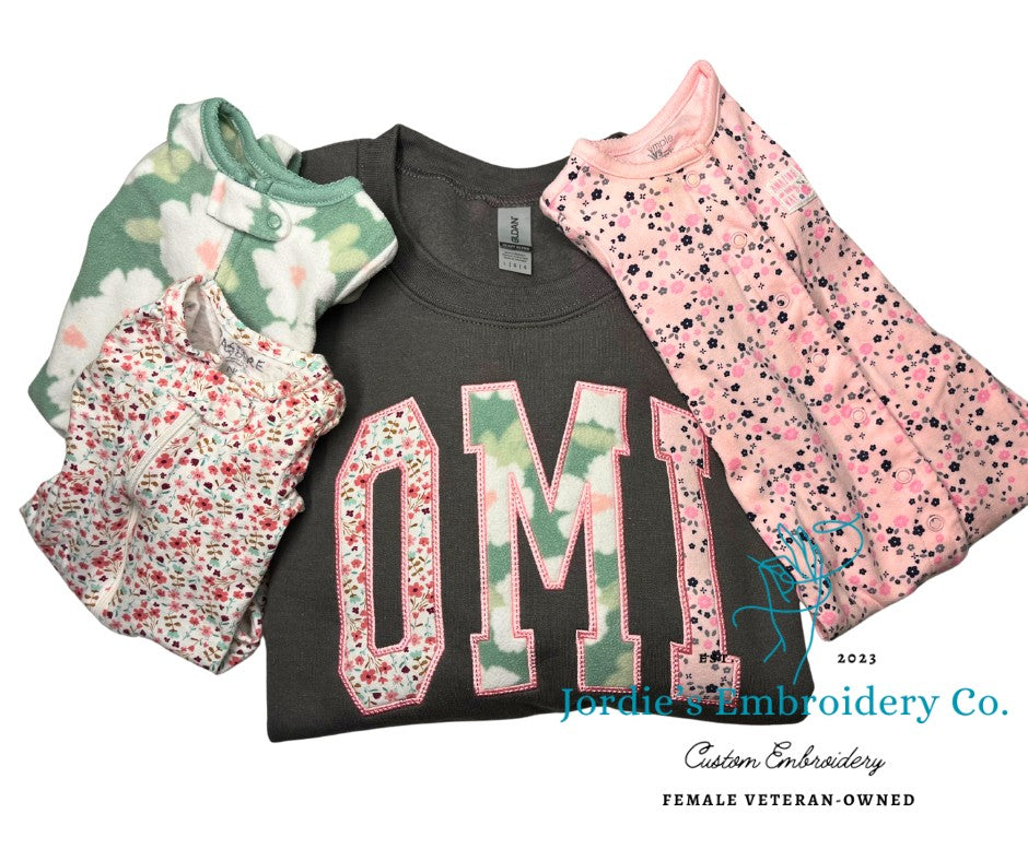 Omi Embroidered Crewneck with Onsies
