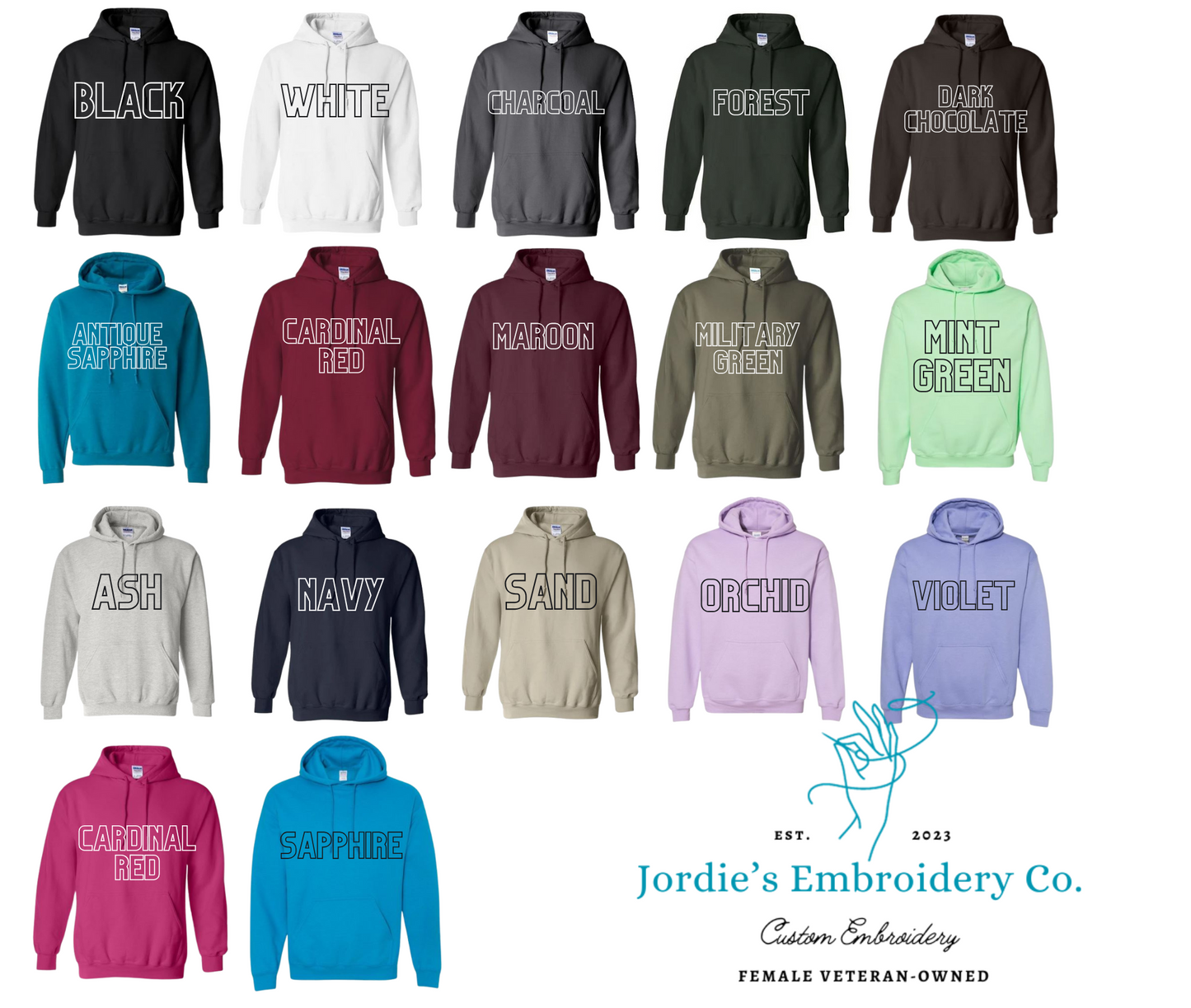 Couple's Roman Numeral Anniversary Date Custom Embroidered Hoodie