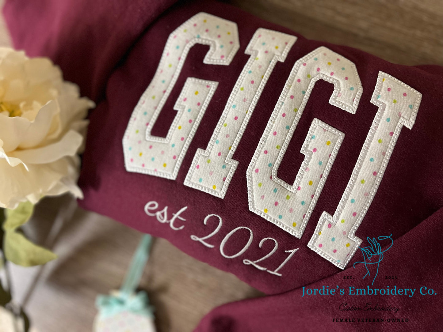 Gigi Embroidered Crewneck with Onsies