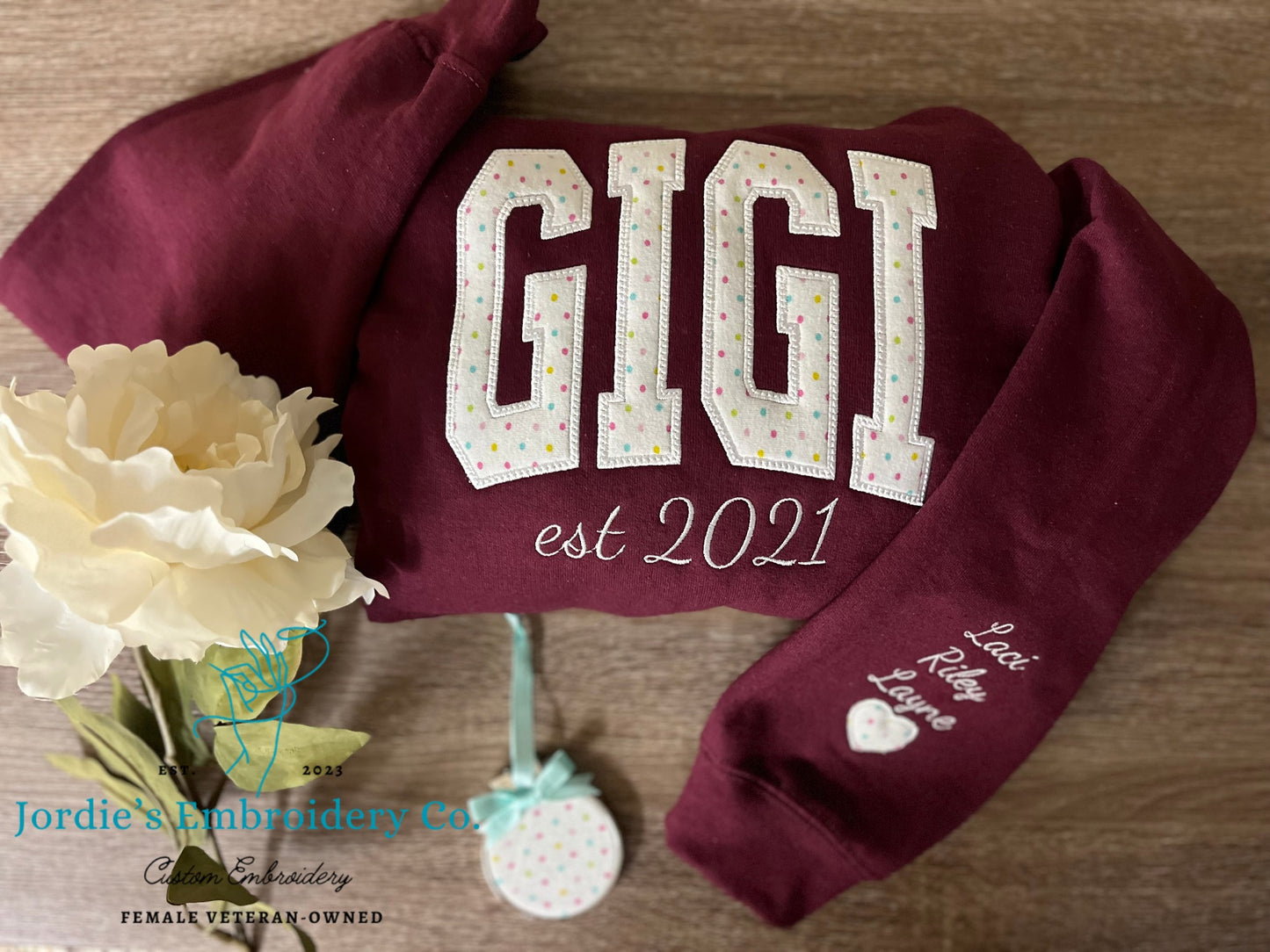 Gigi Embroidered Crewneck with Onsies