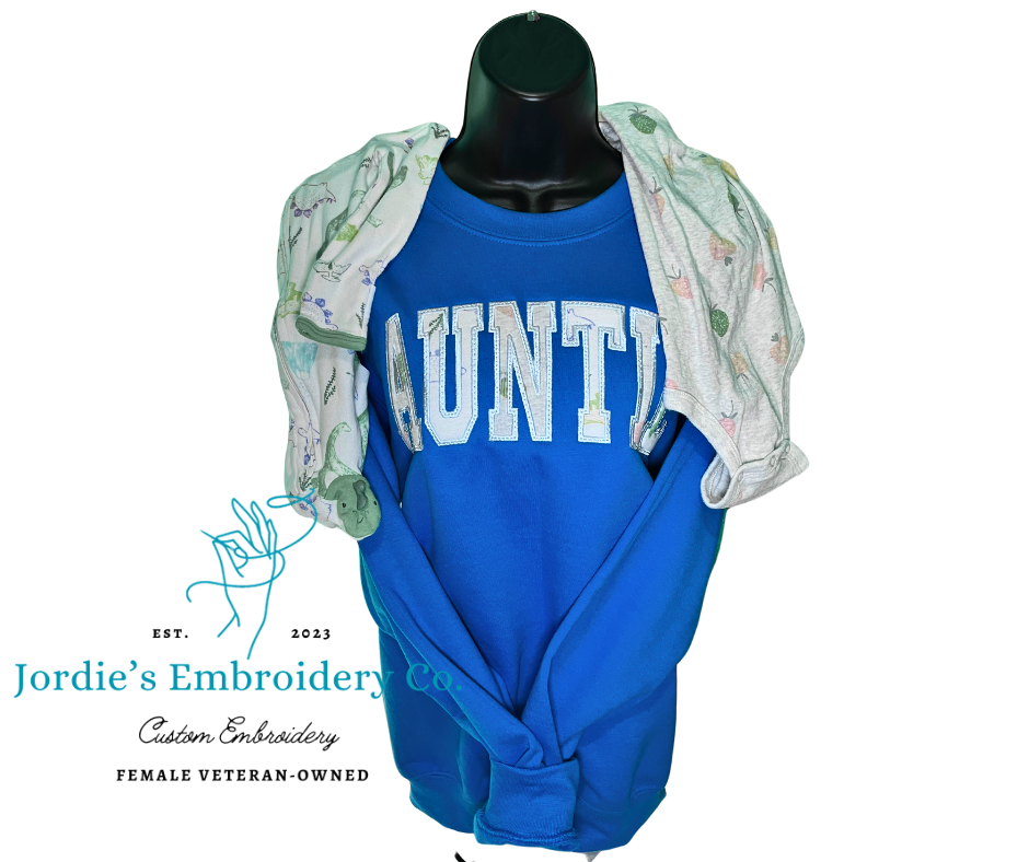 Auntie Embroidered Crewneck with Onsies