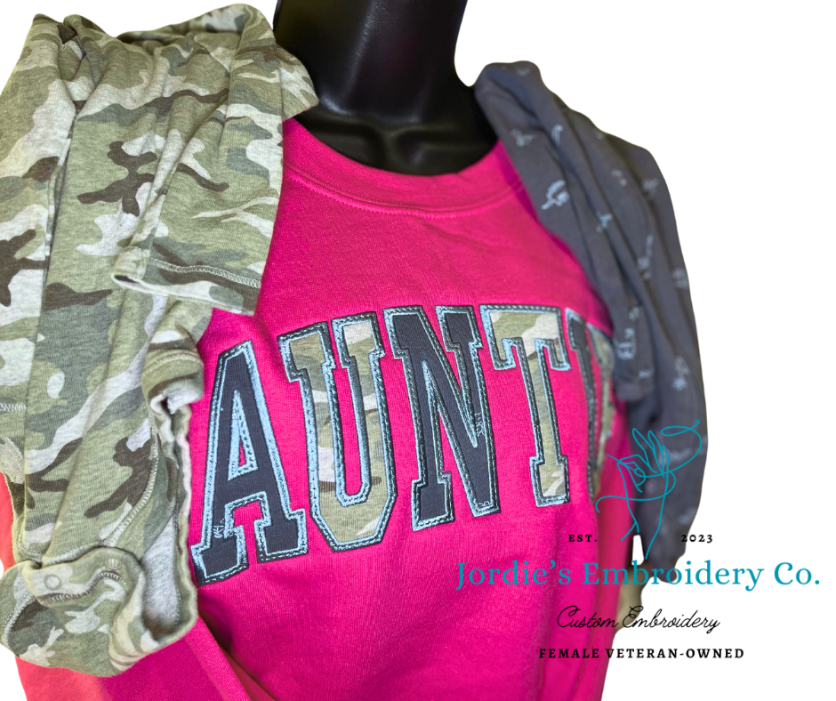 Auntie Embroidered Crewneck with Onsies