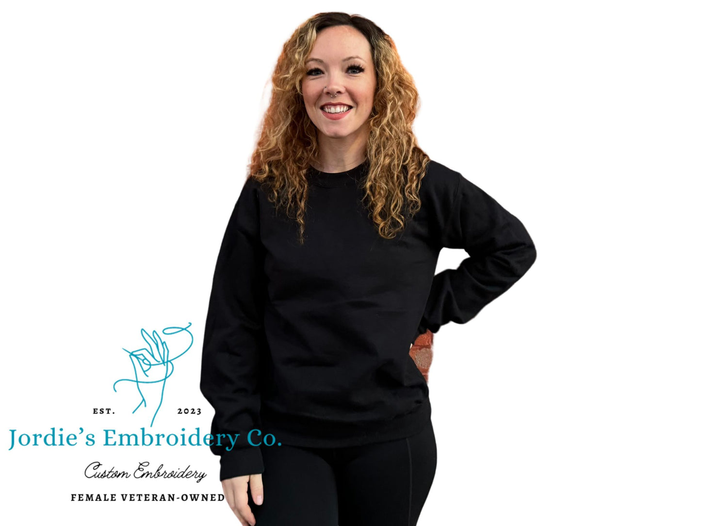 Nonnie Embroidered Crewneck with Receiving Blanket and footprint