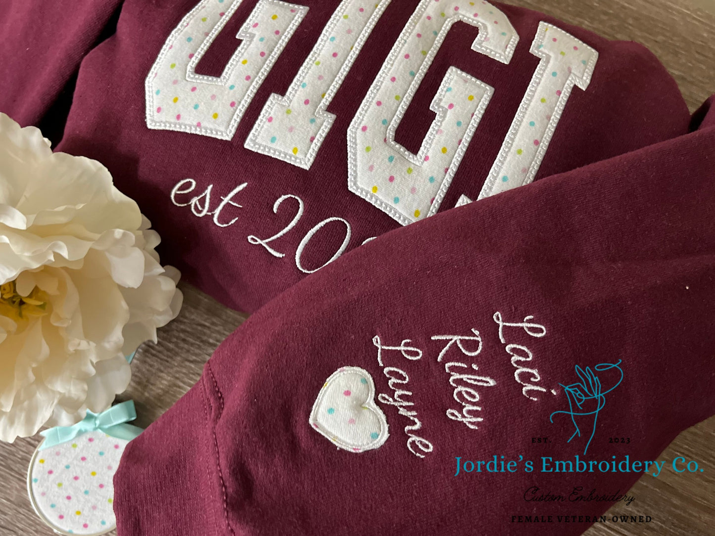 Gigi Embroidered Crewneck with Onsies