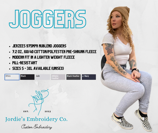 Joggers Blank Custom Embroidered Jerzee Nublend