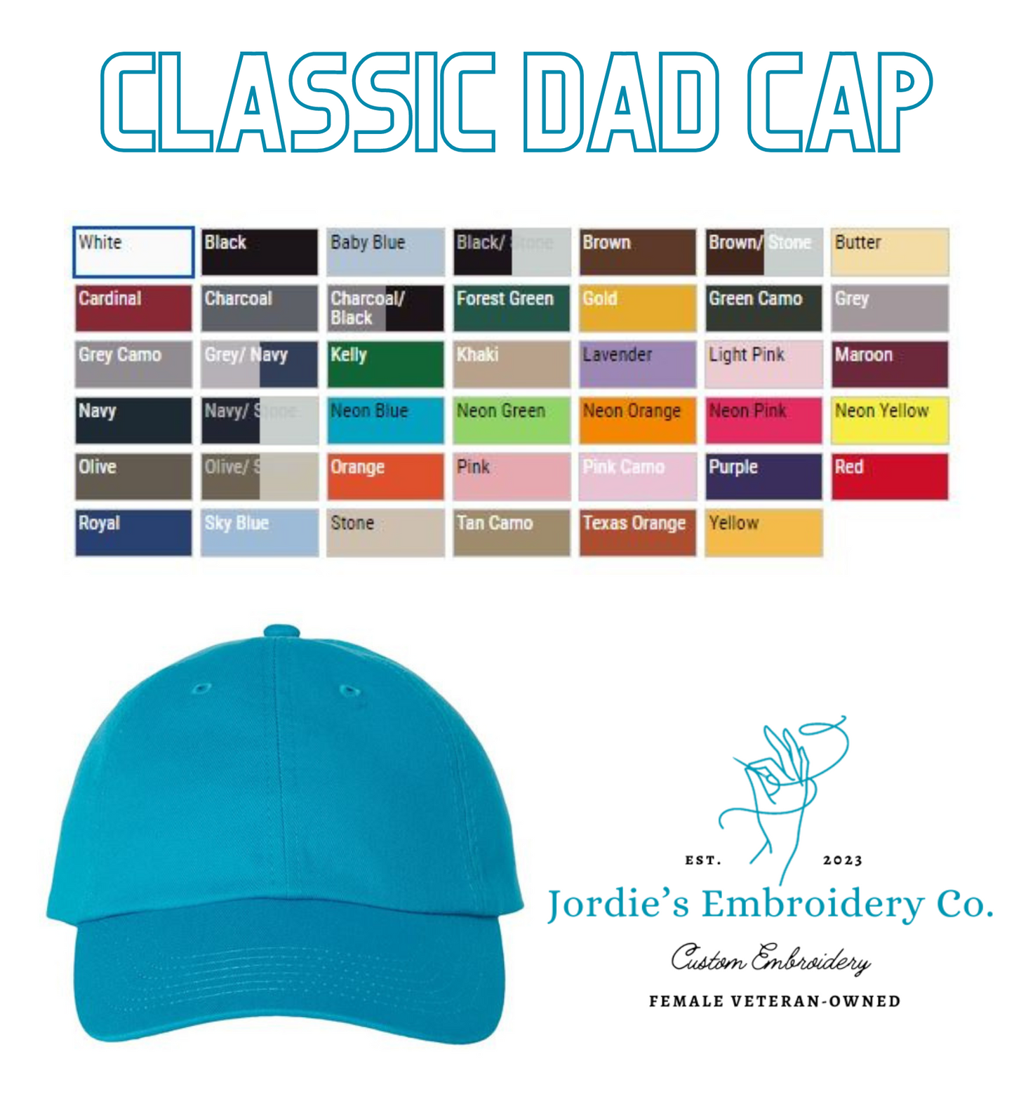 Classic Dad Cap Custom Embroidered