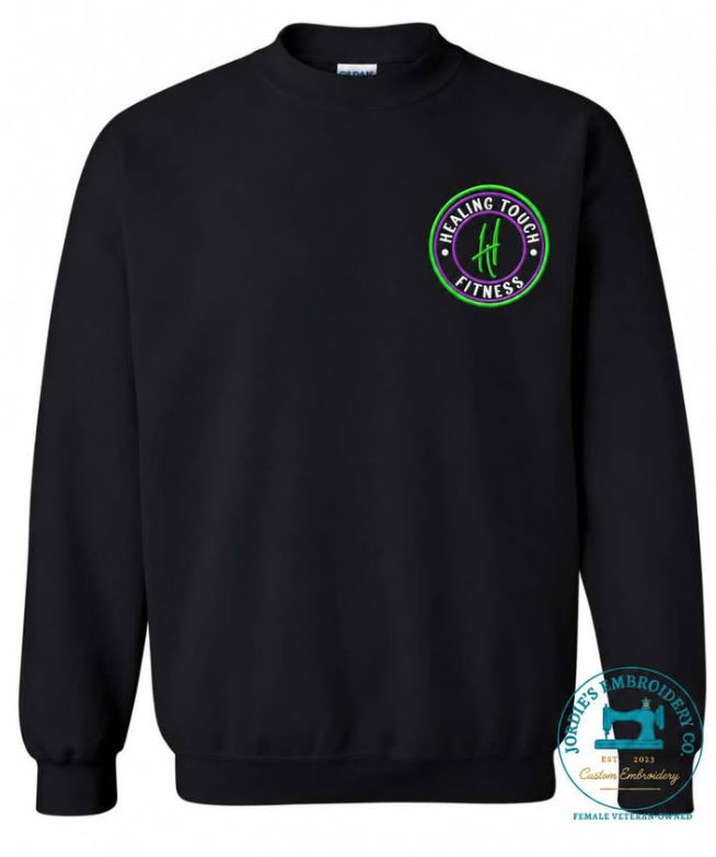 Healing Touch Embroidered Crewneck with White Font