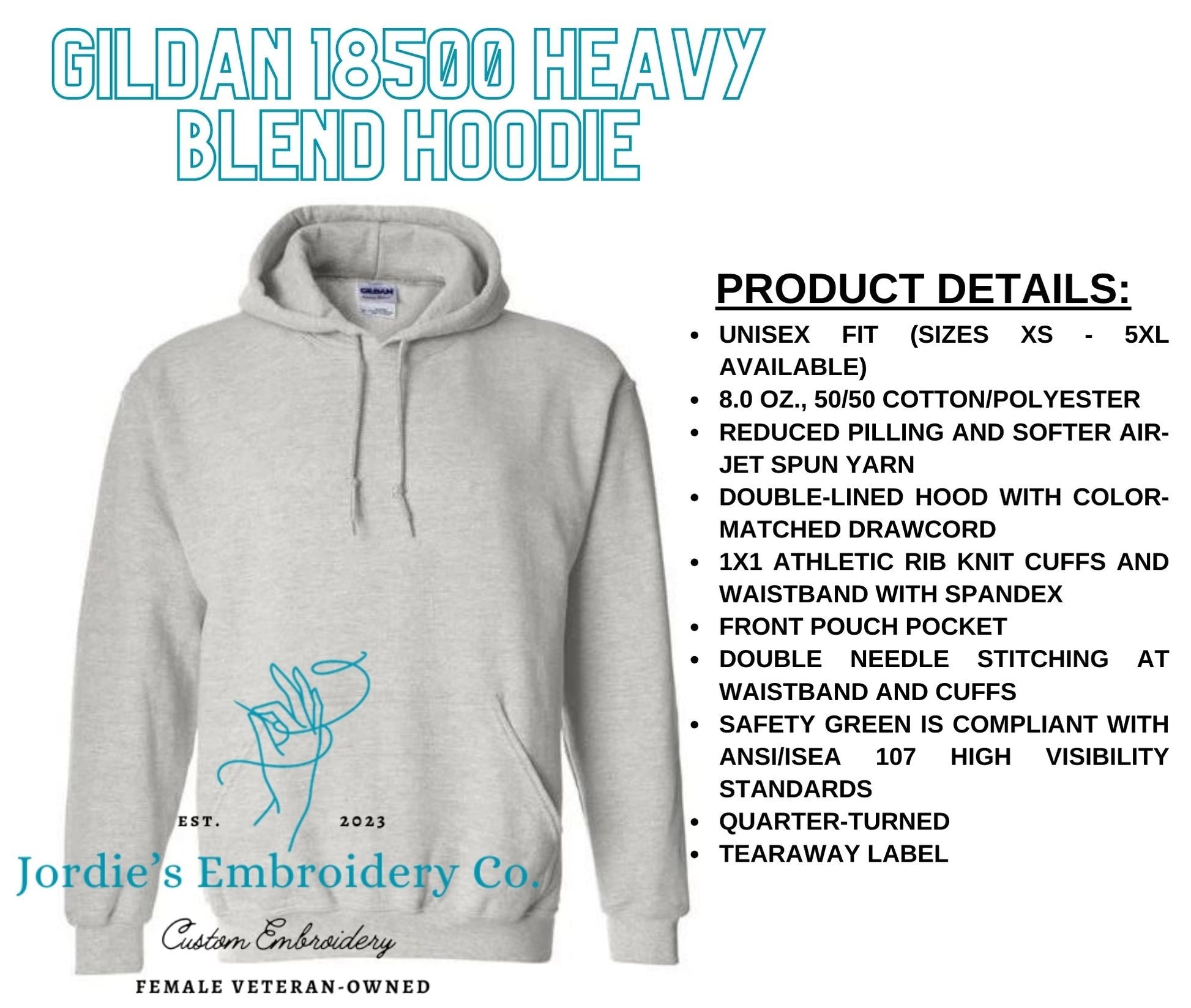 Gildan 18500 Hoodie with Custom Embroidery
