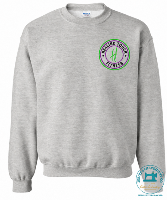 Healing Touch Embroidered Crewneck with Black Font