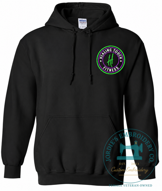 Healing Touch Fitness Custom Embroidered Hoodie - White Font Logo