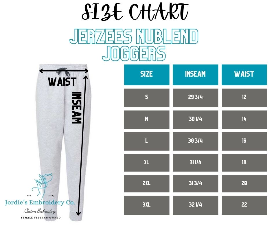 Joggers Blank Custom Embroidered Jerzee Nublend