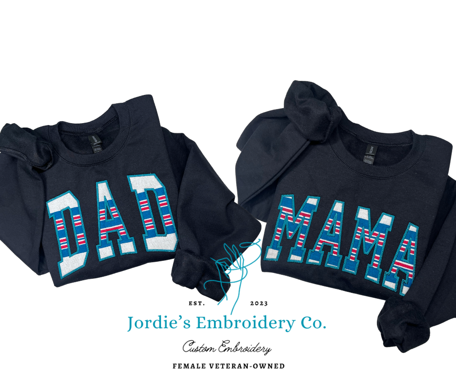 Mama Embroidered Crewneck with Receiving Blanket