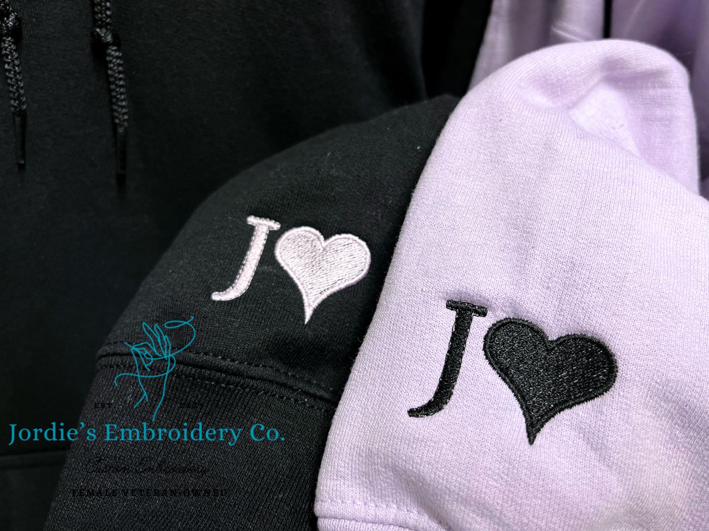 Couple's Roman Numeral Anniversary Date Custom Embroidered Hoodie