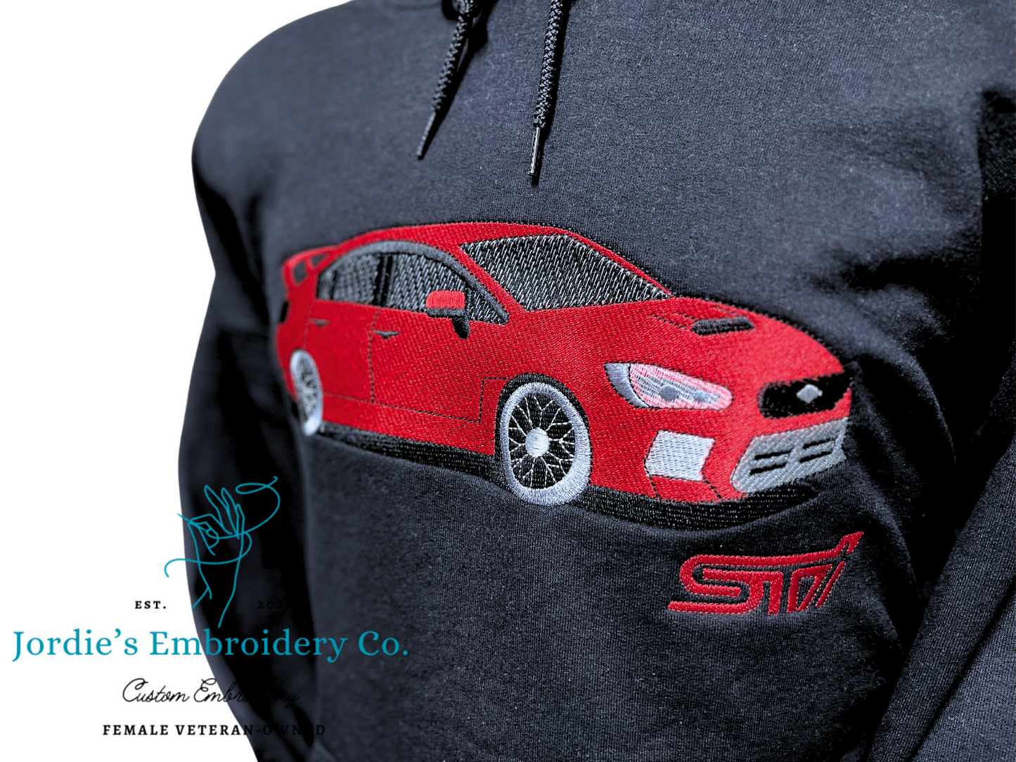 Car Portrait Custom Embroidered Hoodie