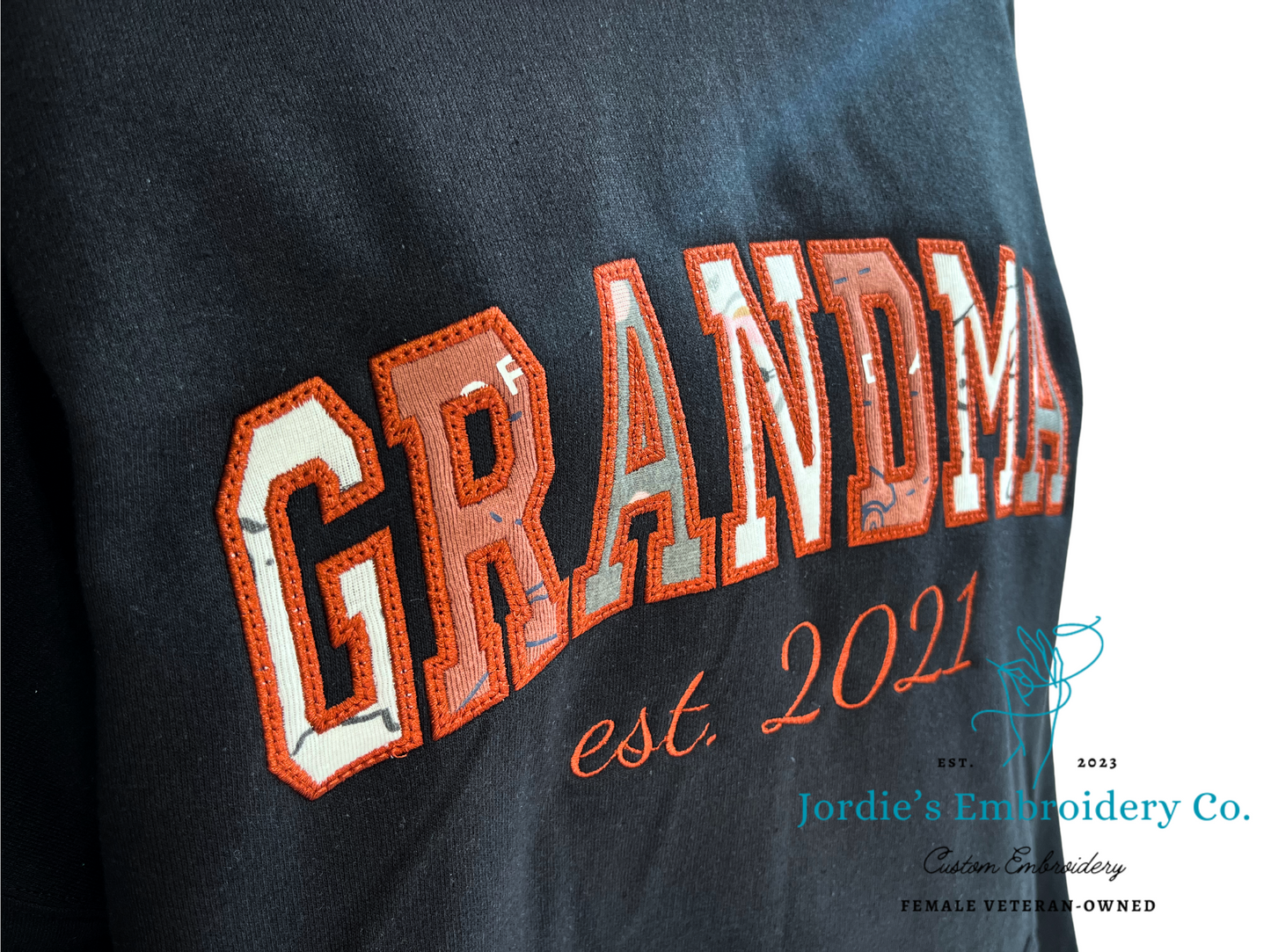 Grandma Embroidered Hoodie with Onsies and Footprint