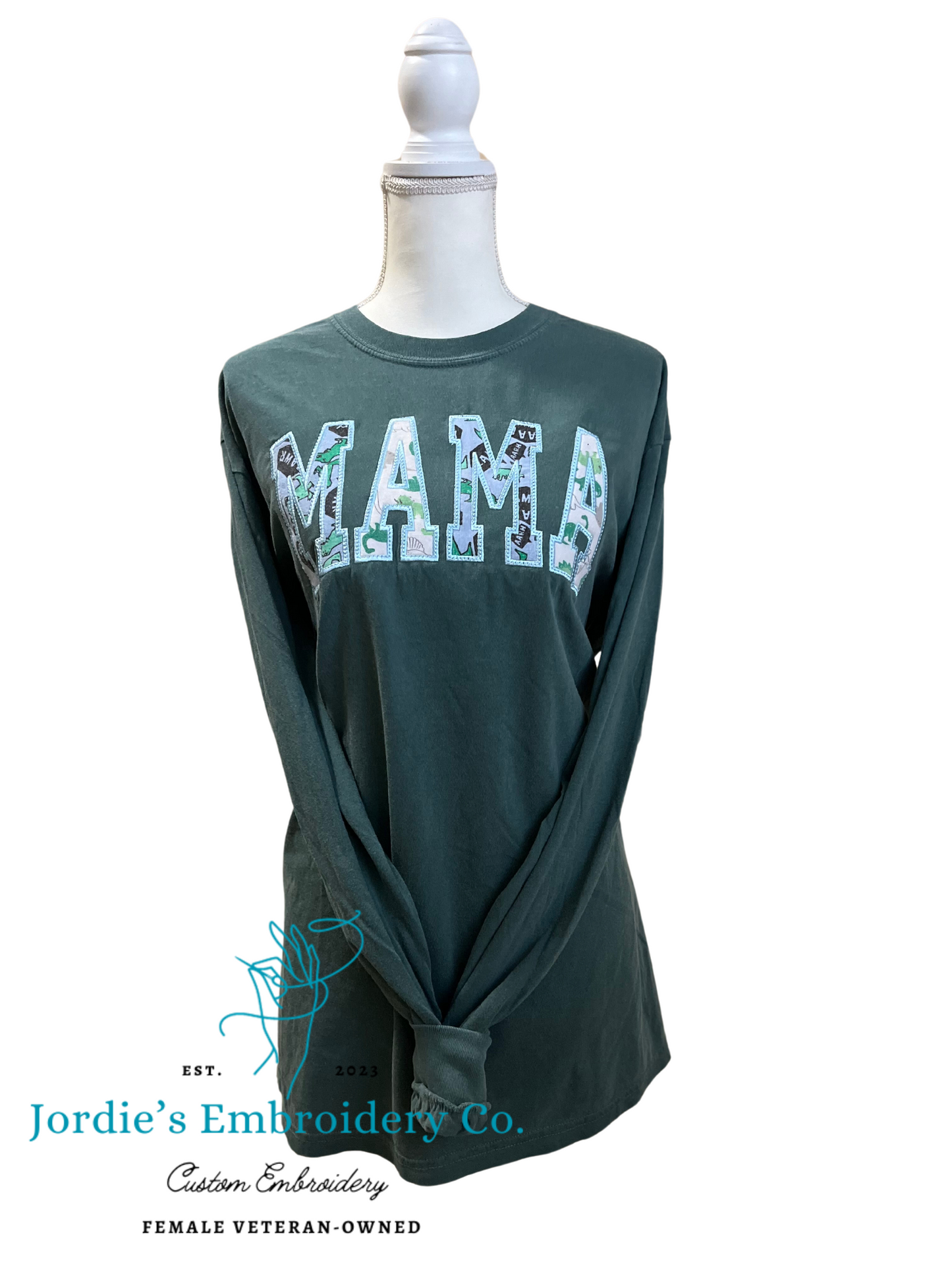 Mama Long-Sleeve Comfort Color Shirt Custom Embroidered