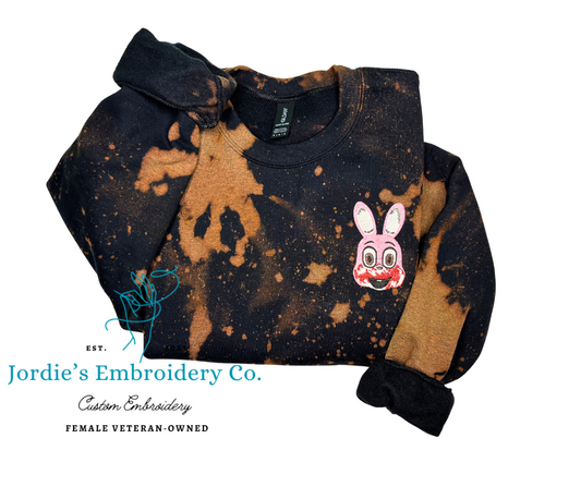 Robbie the Rabbit Silent Hill 3 Bleached Embroidered Crewneck *fan art*