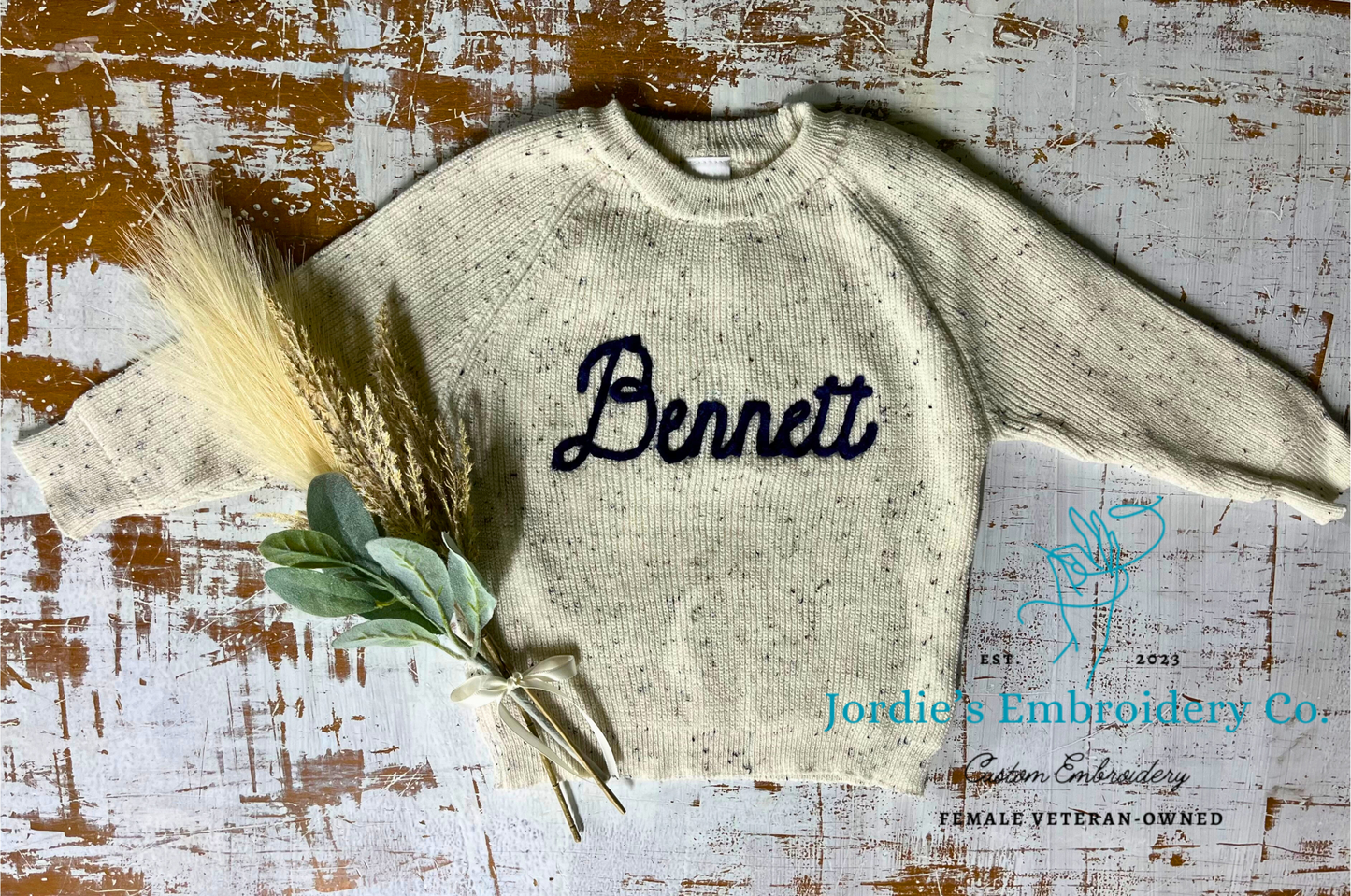 Children's Knitted Sweater Custom Embroidered