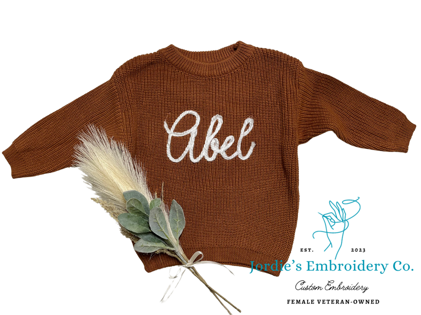 Children's Knitted Sweater Custom Embroidered