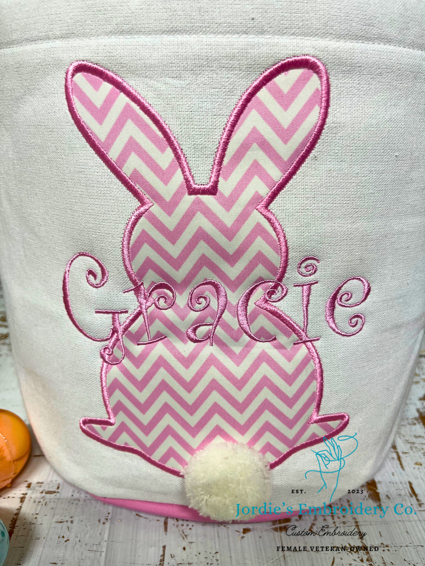 Easter - Custom Embroidered Basket