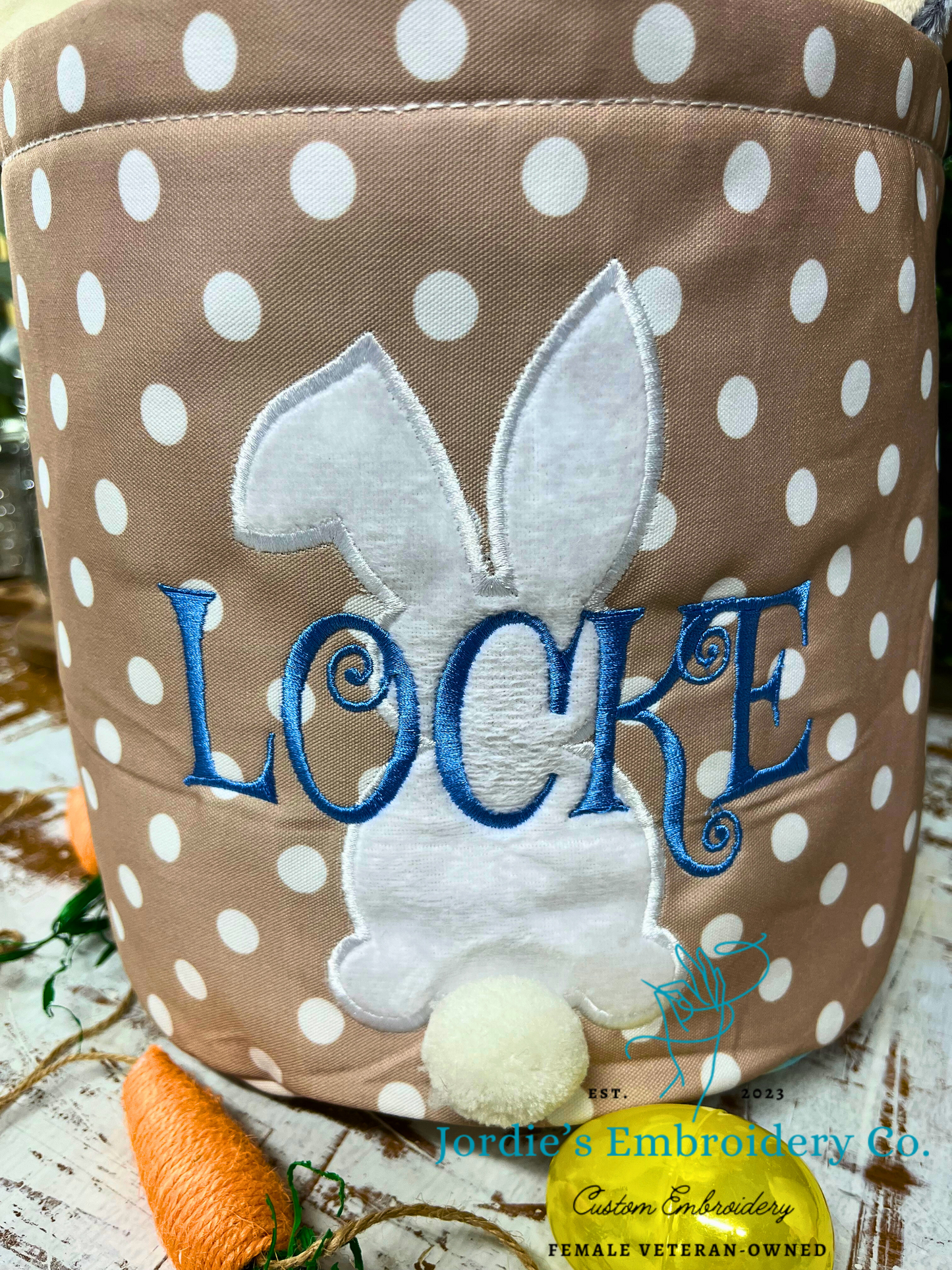 Easter - Custom Embroidered Basket