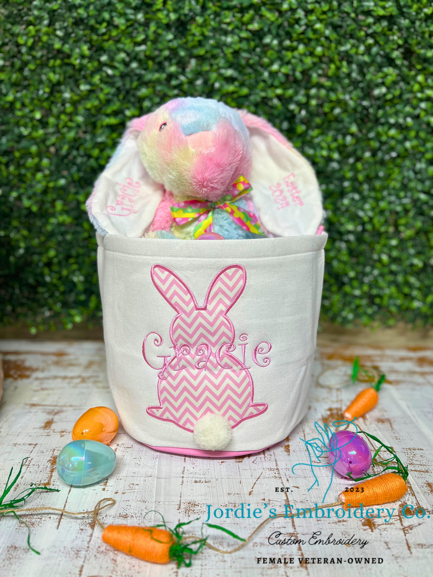 Easter - Custom Embroidered Basket