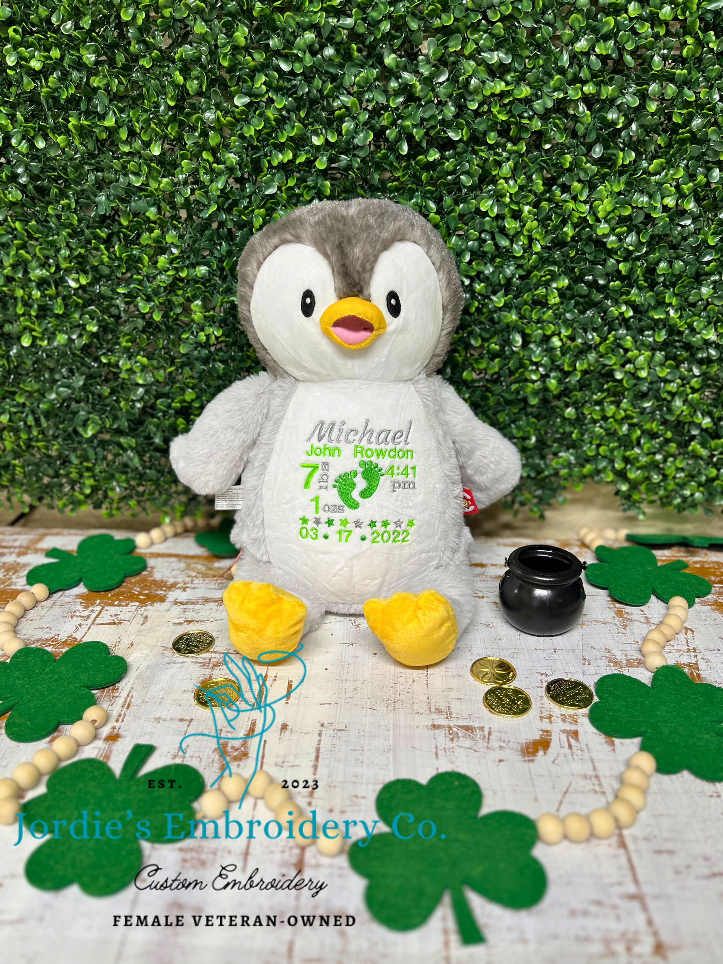 Stuffy Collection - Custom Embroidery Penguin Stuffed Animal