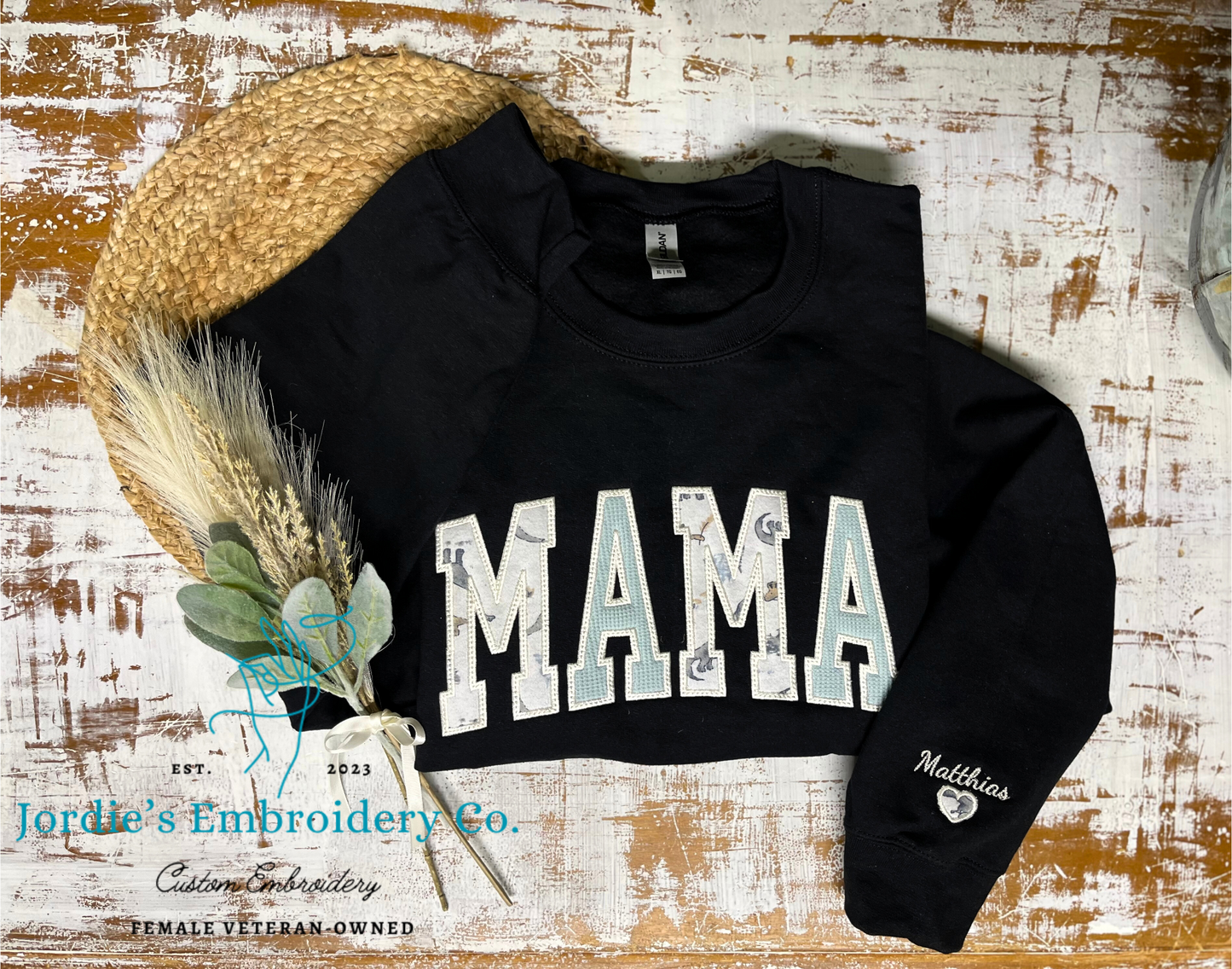 Mama Embroidered Crewneck with Onsies