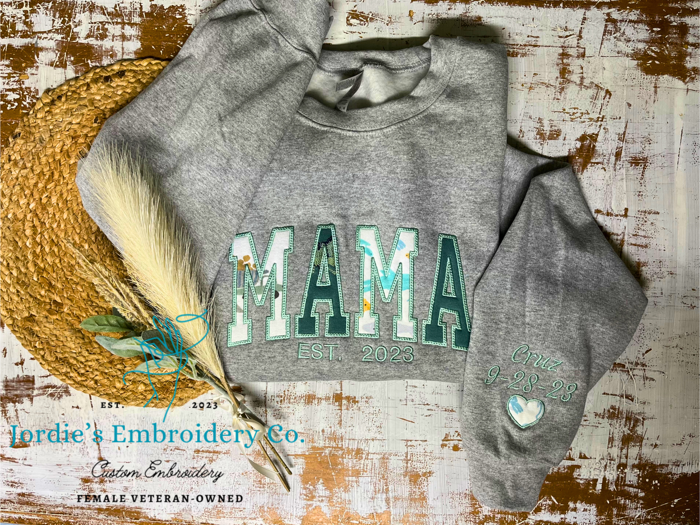 Mama Embroidered Crewneck with Onsies