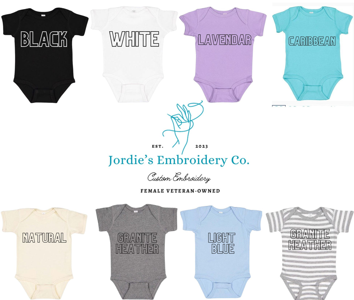 Baby Bodysuit Onsie Custom Embroidered Rabbit Skins