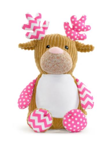 Stuffy Collection - Custom Embroidery Reindeer Multi-Color Stuffed Animal